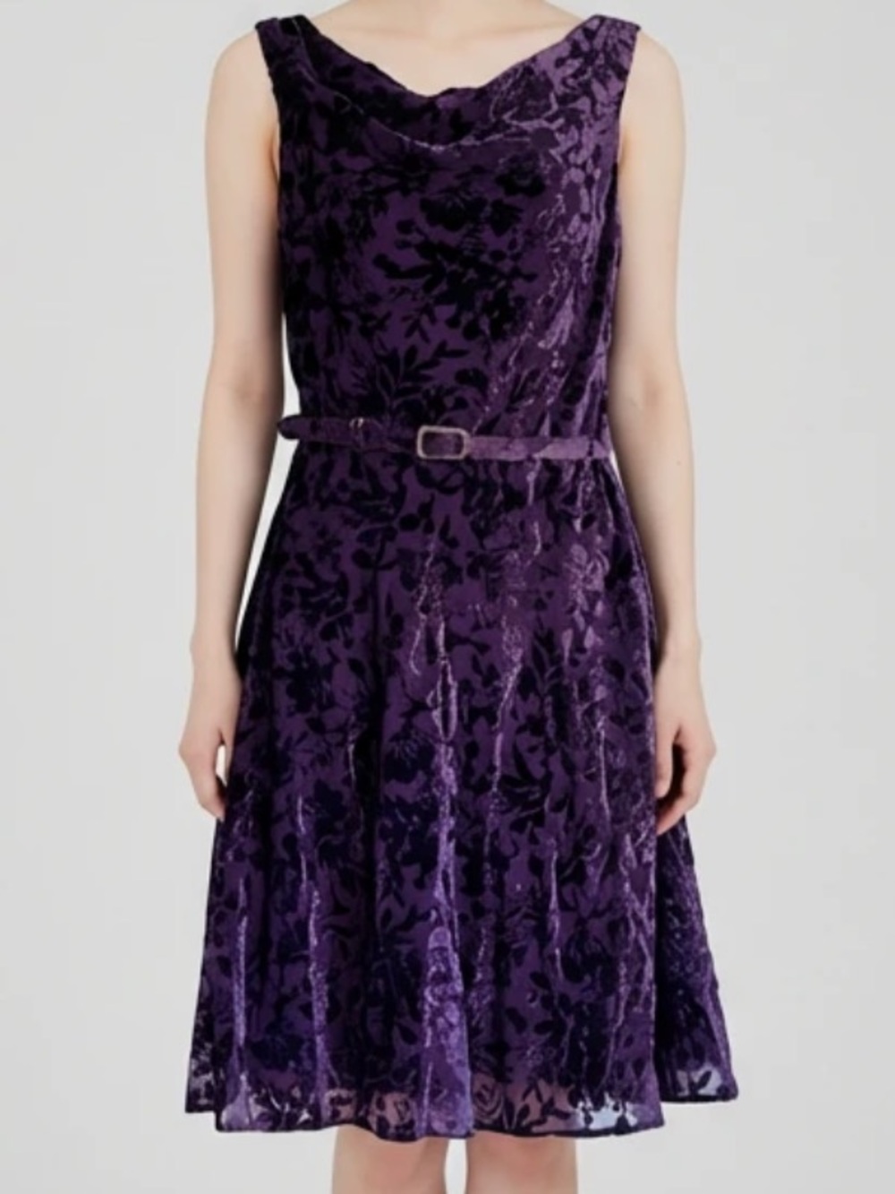 Velvet cocktail floral dress with belt -Ralph Lauren Dress